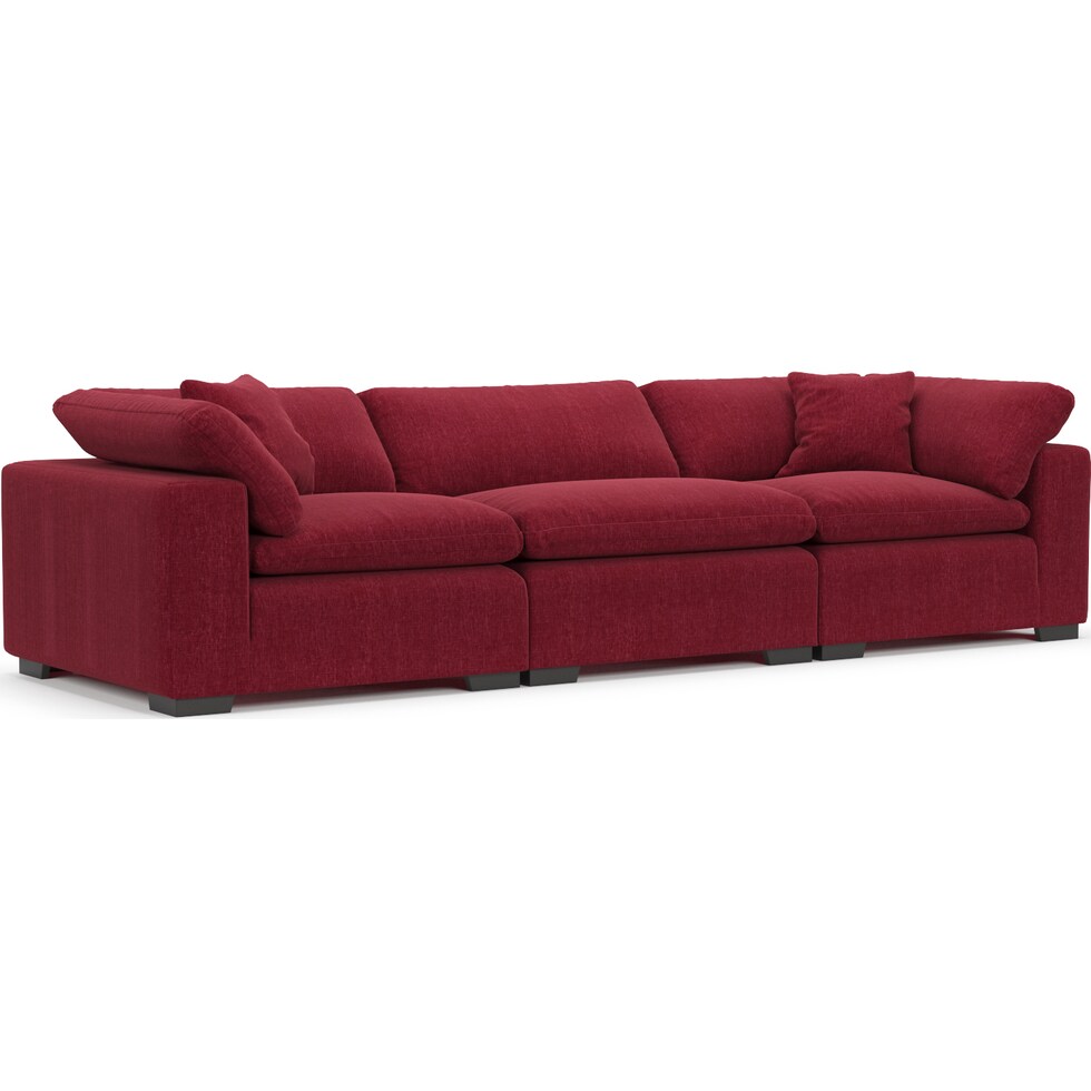 plush red sofa   