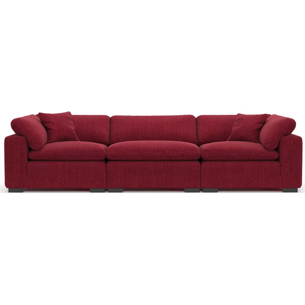 plush red sofa   
