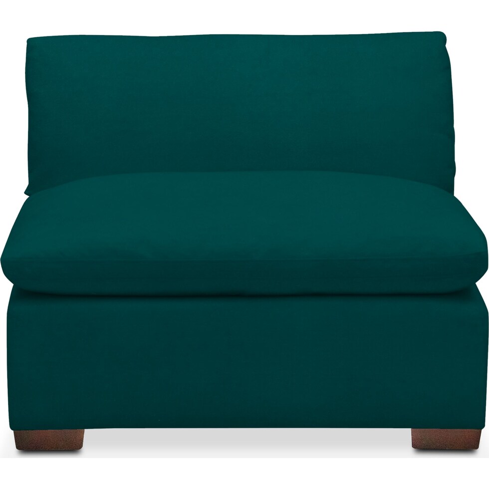 plush toscana peacock armless chair   