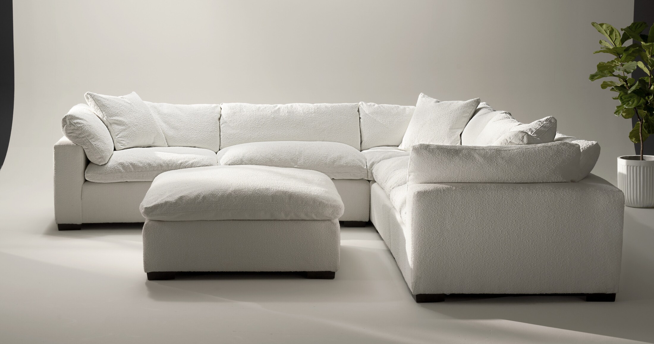 Plush sectional with ottoman discount