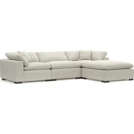 Plush Core Comfort 3-Piece Sofa and Ottoman - Anders Ivory