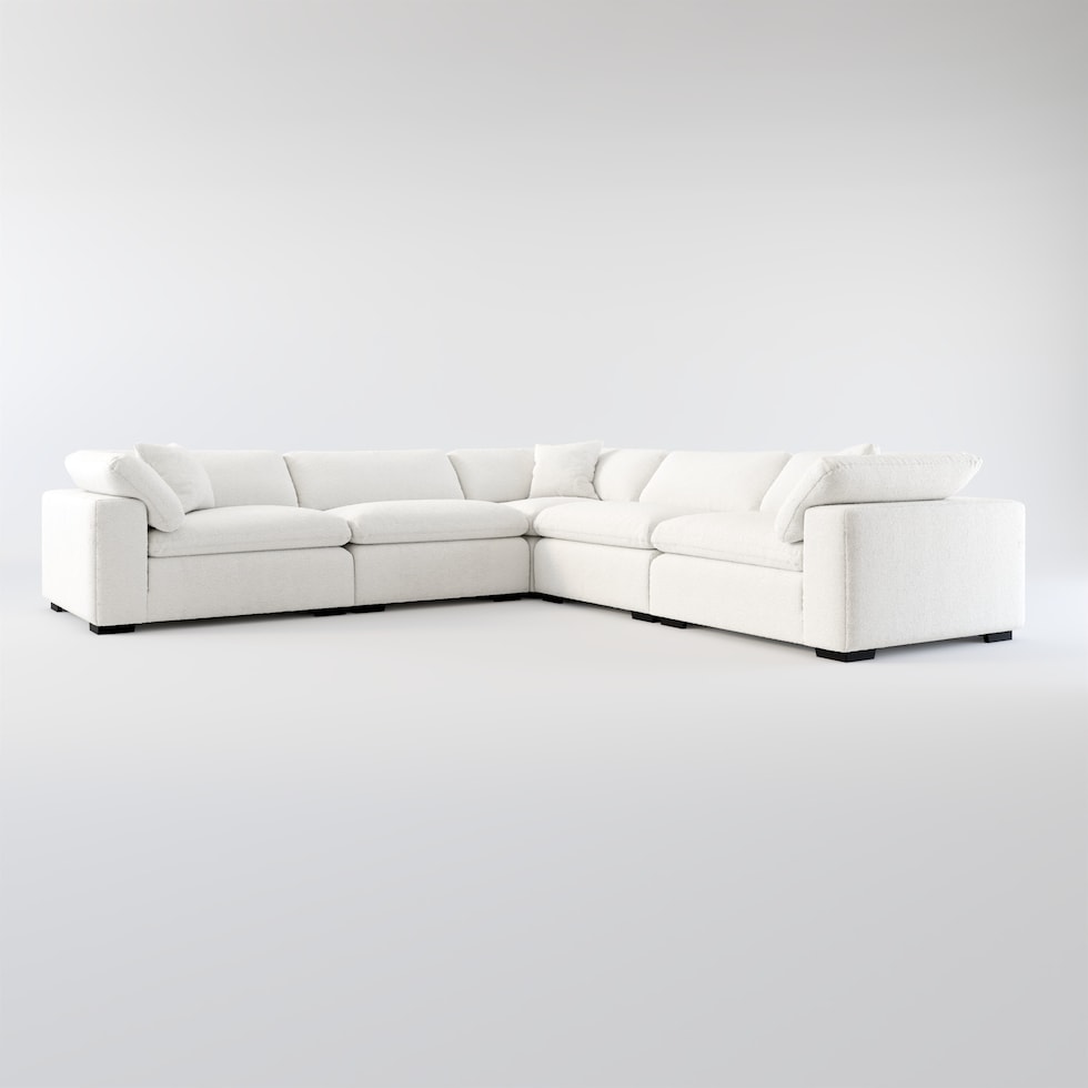 plush white  pc sectional   