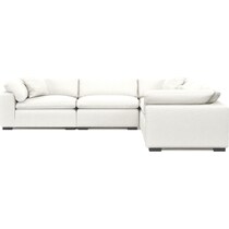 plush white  pc sectional   