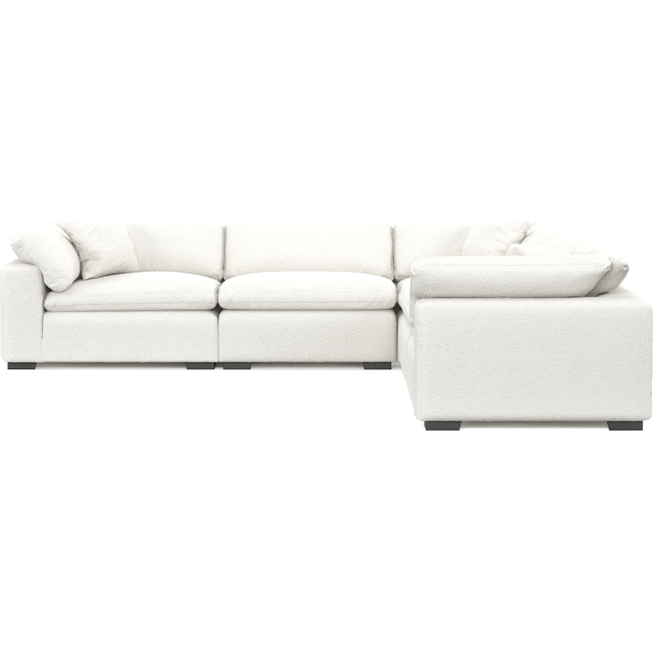 plush white  pc sectional   