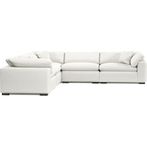 plush white  pc sectional   