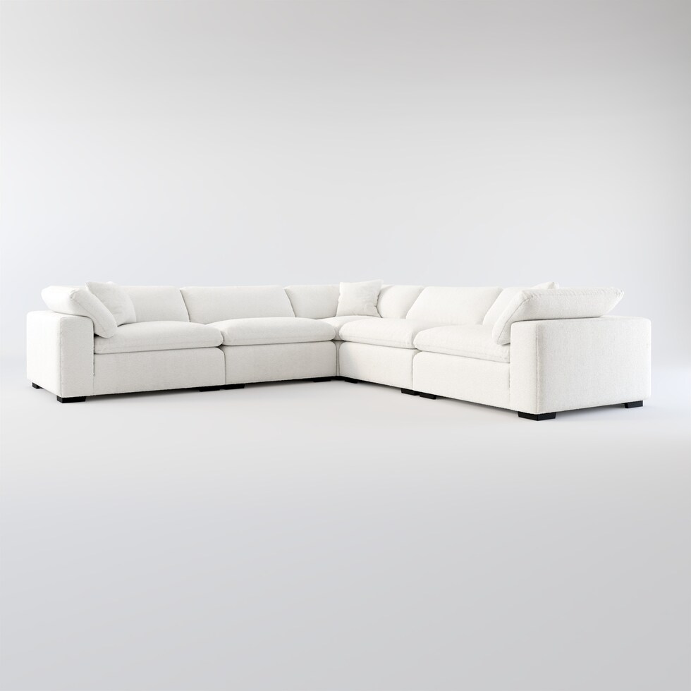 plush white  pc sectional web   