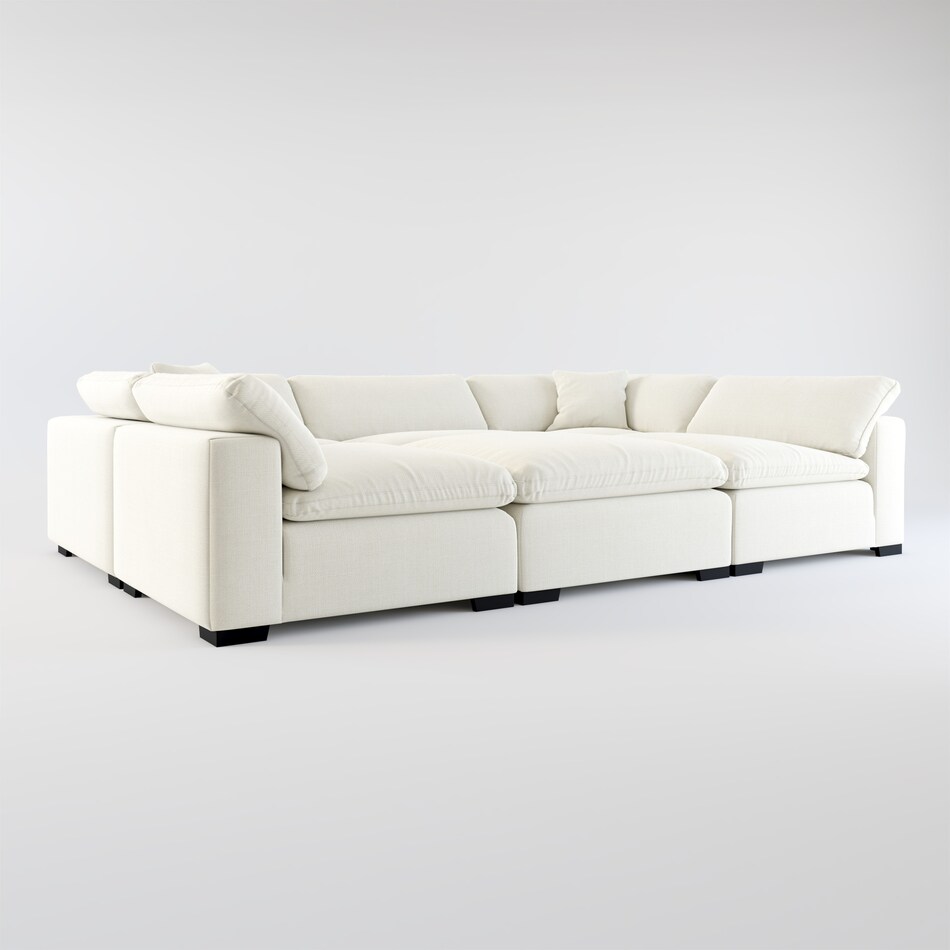 plush white  pc sectional   