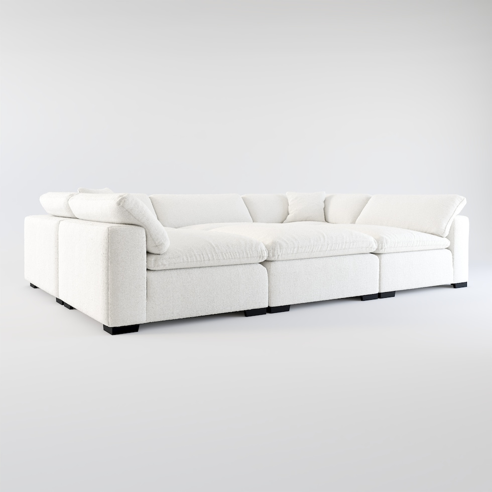 plush white  pc sectional   