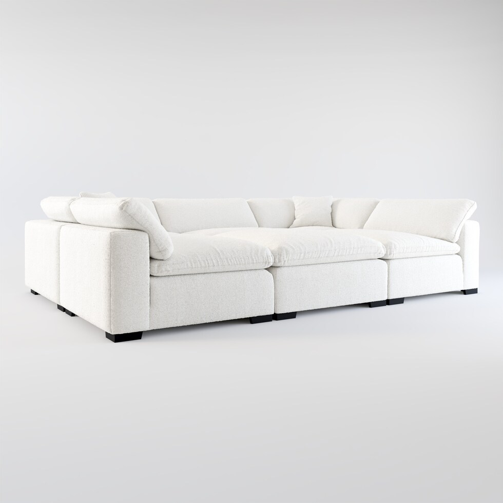 plush white  pc sectional web   