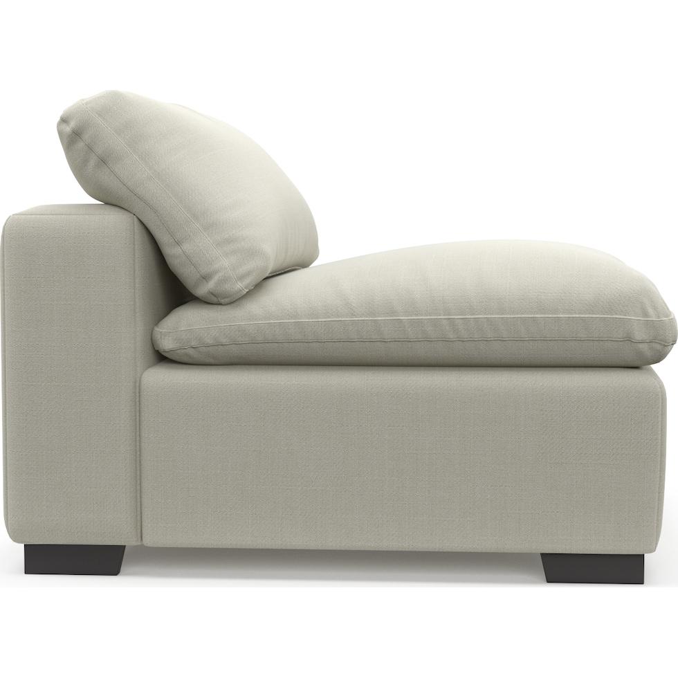 plush white armless chair   