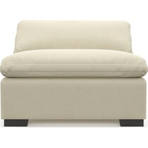 plush white armless chair   