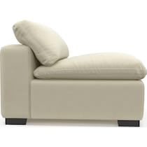 plush white armless chair   