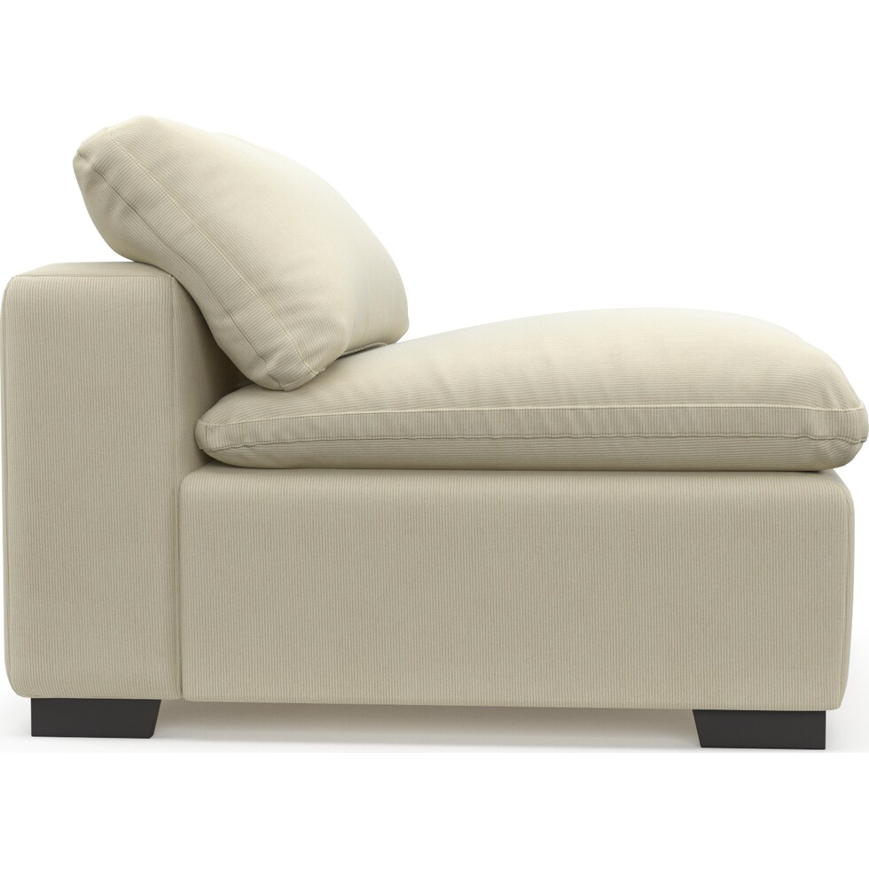 plush white armless chair   