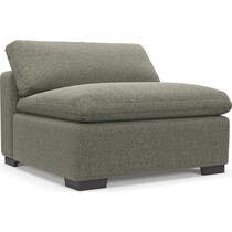 plush white armless chair   