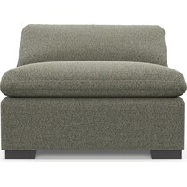 plush white armless chair   