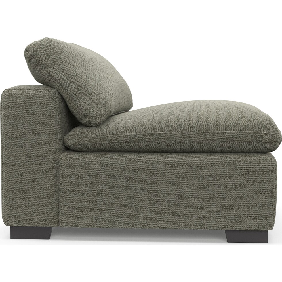 plush white armless chair   