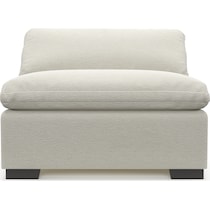 plush white armless chair   