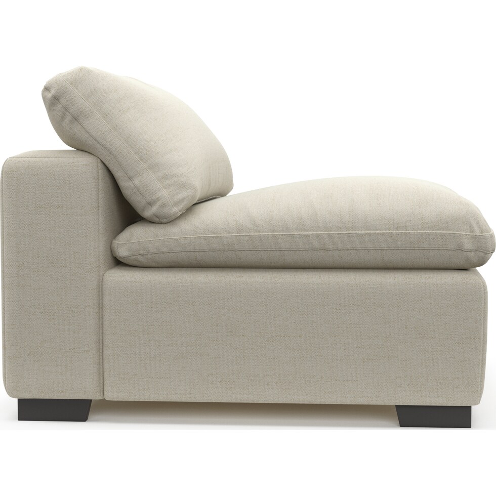 plush white armless chair   