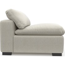 plush white armless chair   
