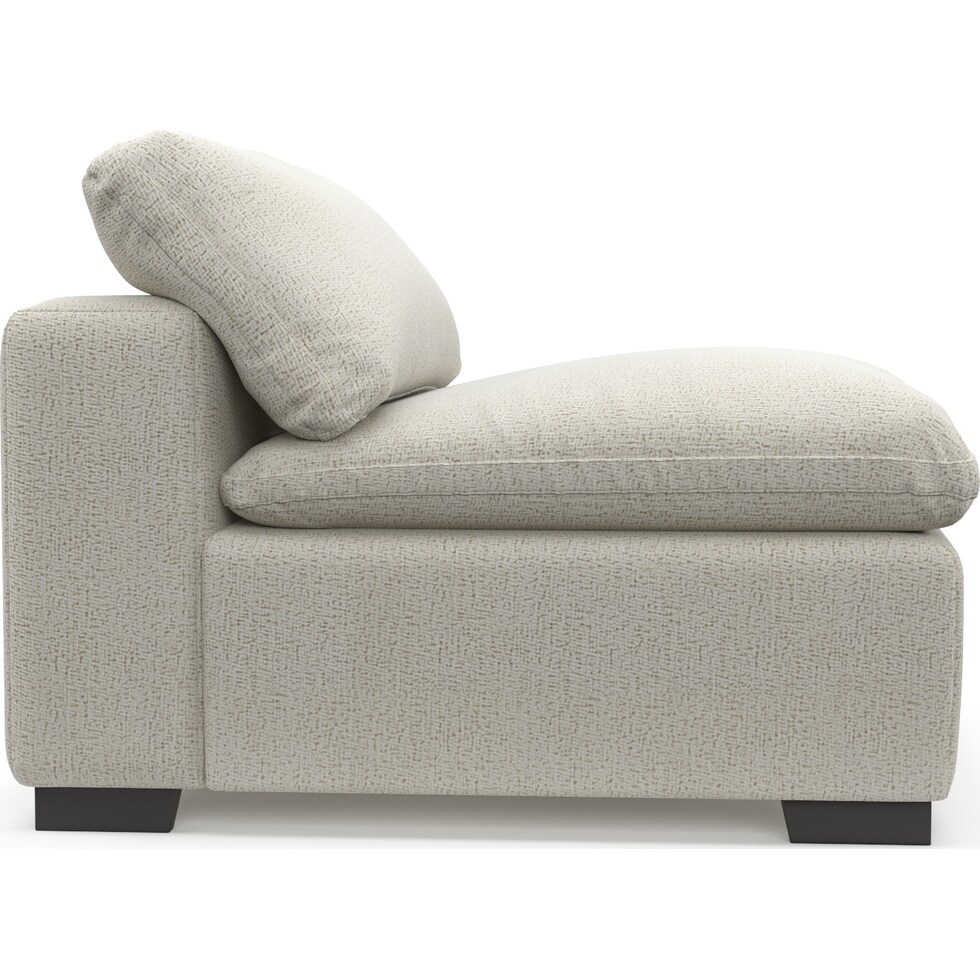 plush white armless chair   