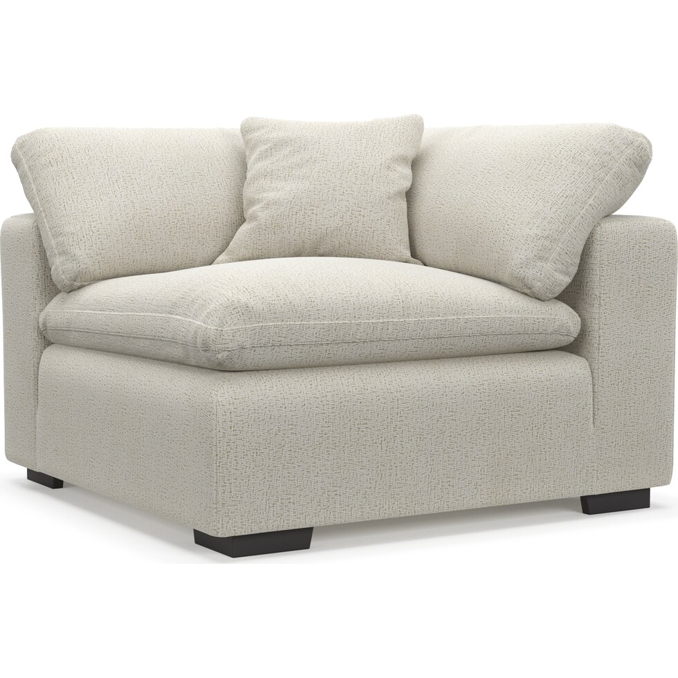 plush white corner chair   