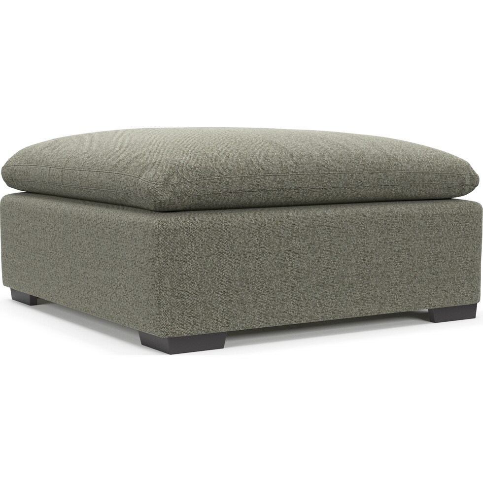 plush white ottoman   