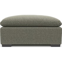 plush white ottoman   