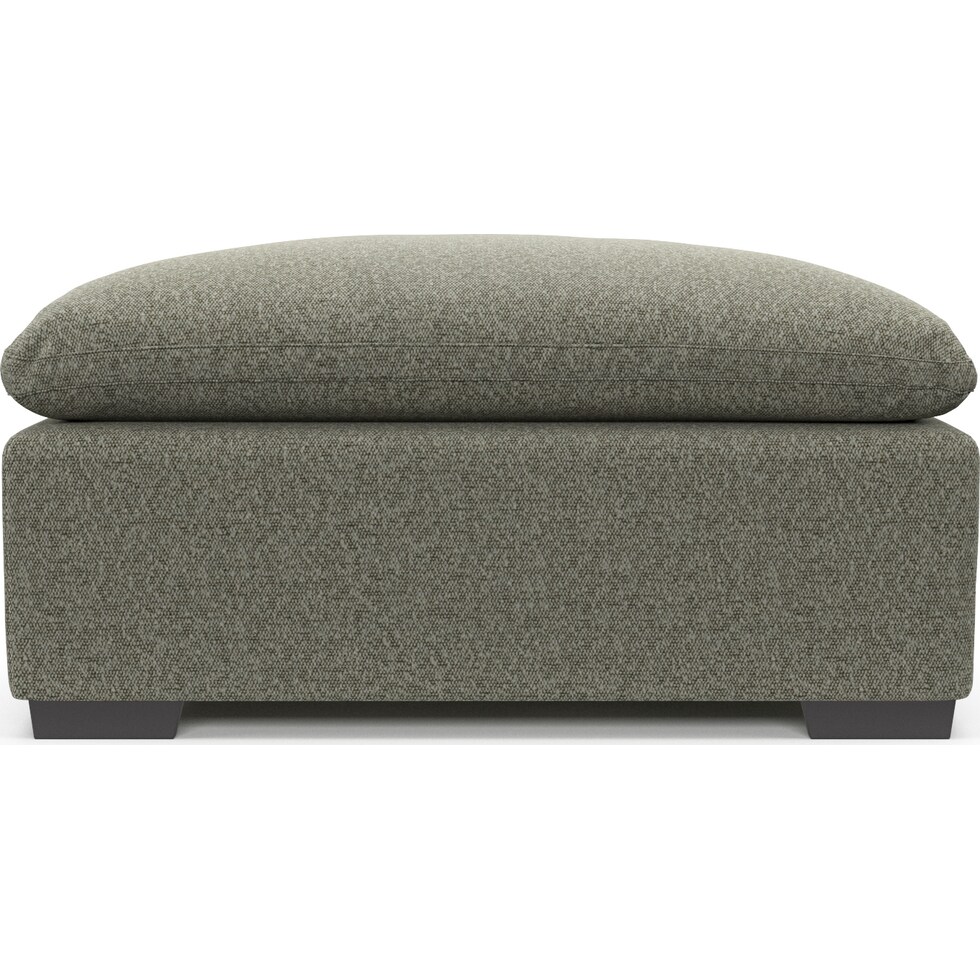 plush white ottoman   