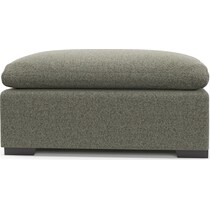 plush white ottoman   