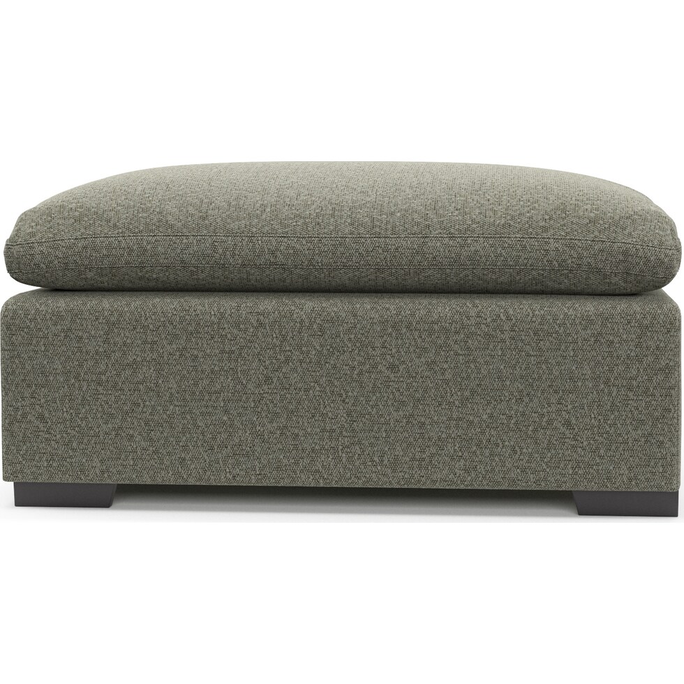 plush white ottoman   