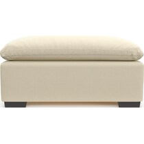 plush white ottoman   