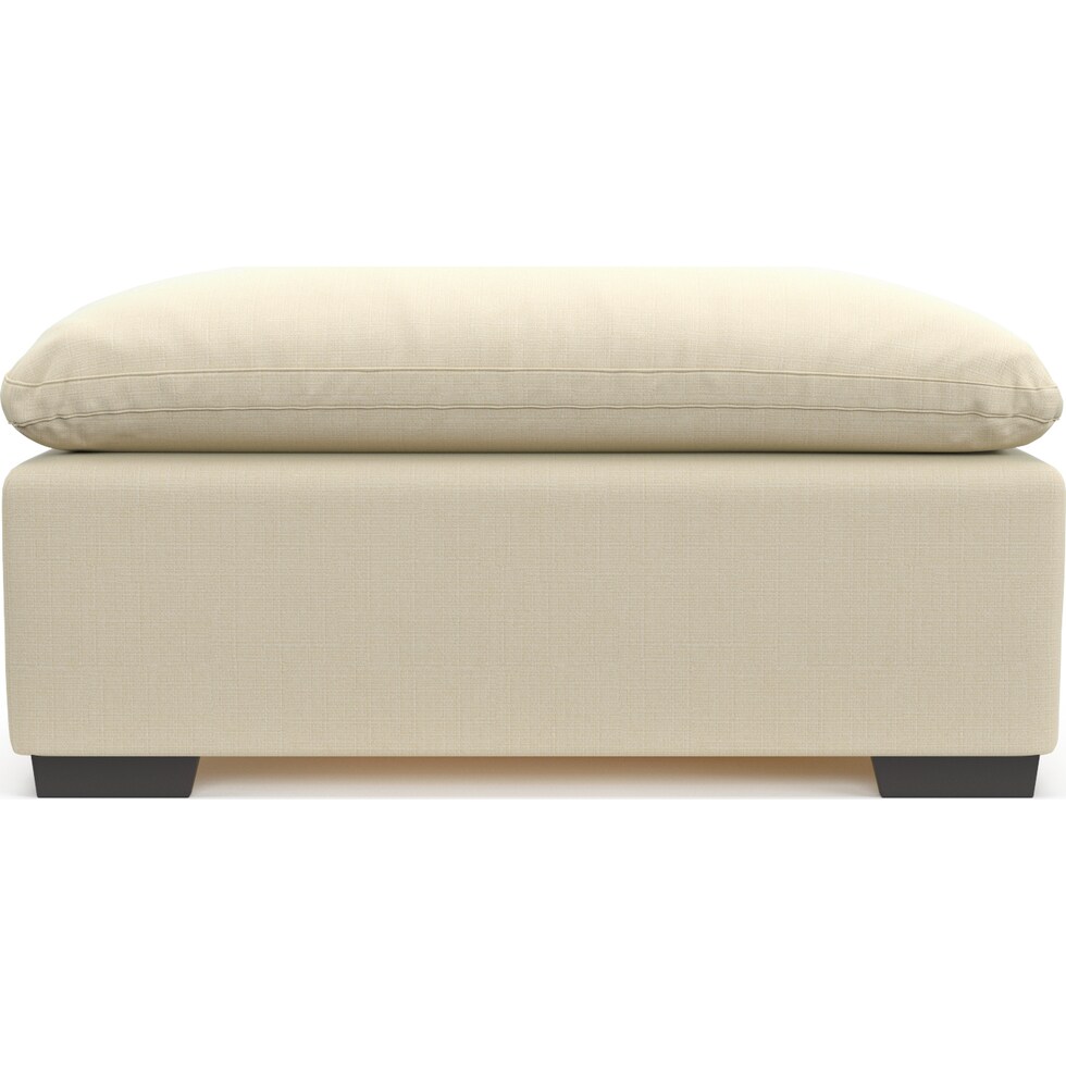 plush white ottoman   