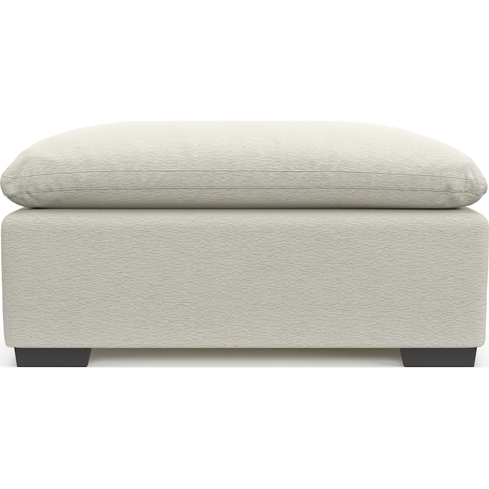 plush white ottoman   