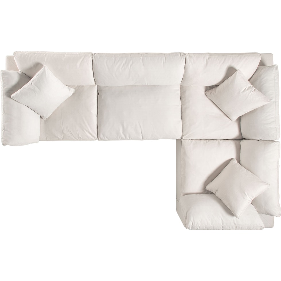 plush white sectional   