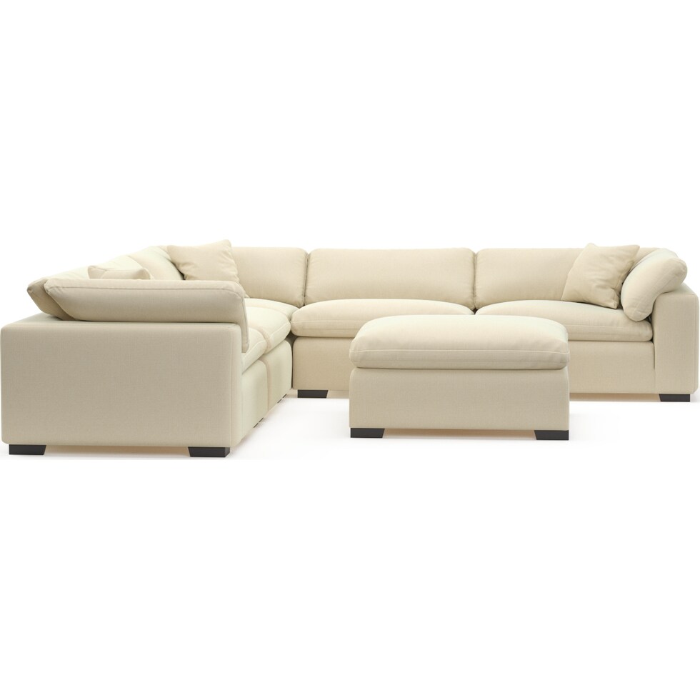 plush white sectional   