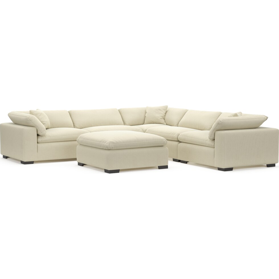plush white sectional   