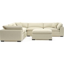 plush white sectional   