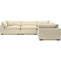 plush white sectional   