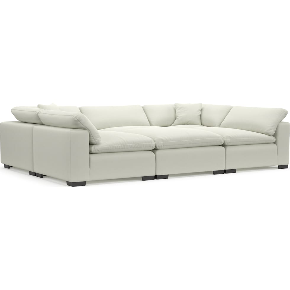 plush white sectional   