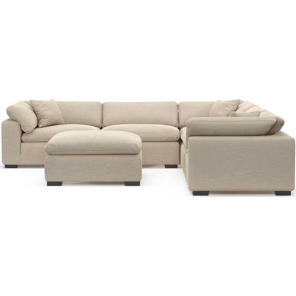 plush white sectional   