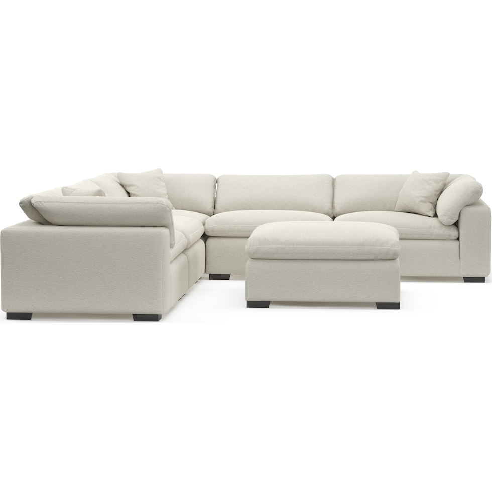 plush white sectional   
