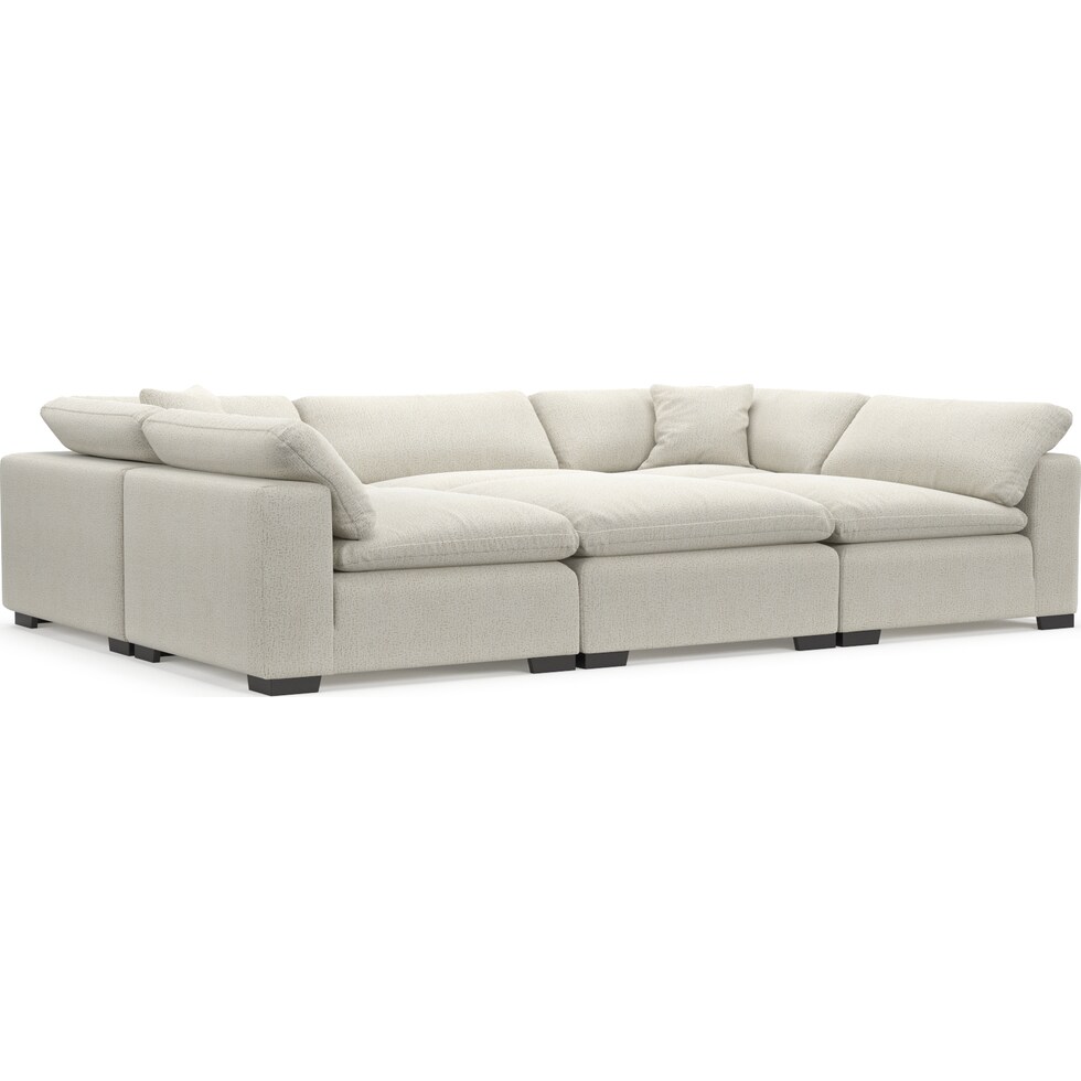 plush white sectional   