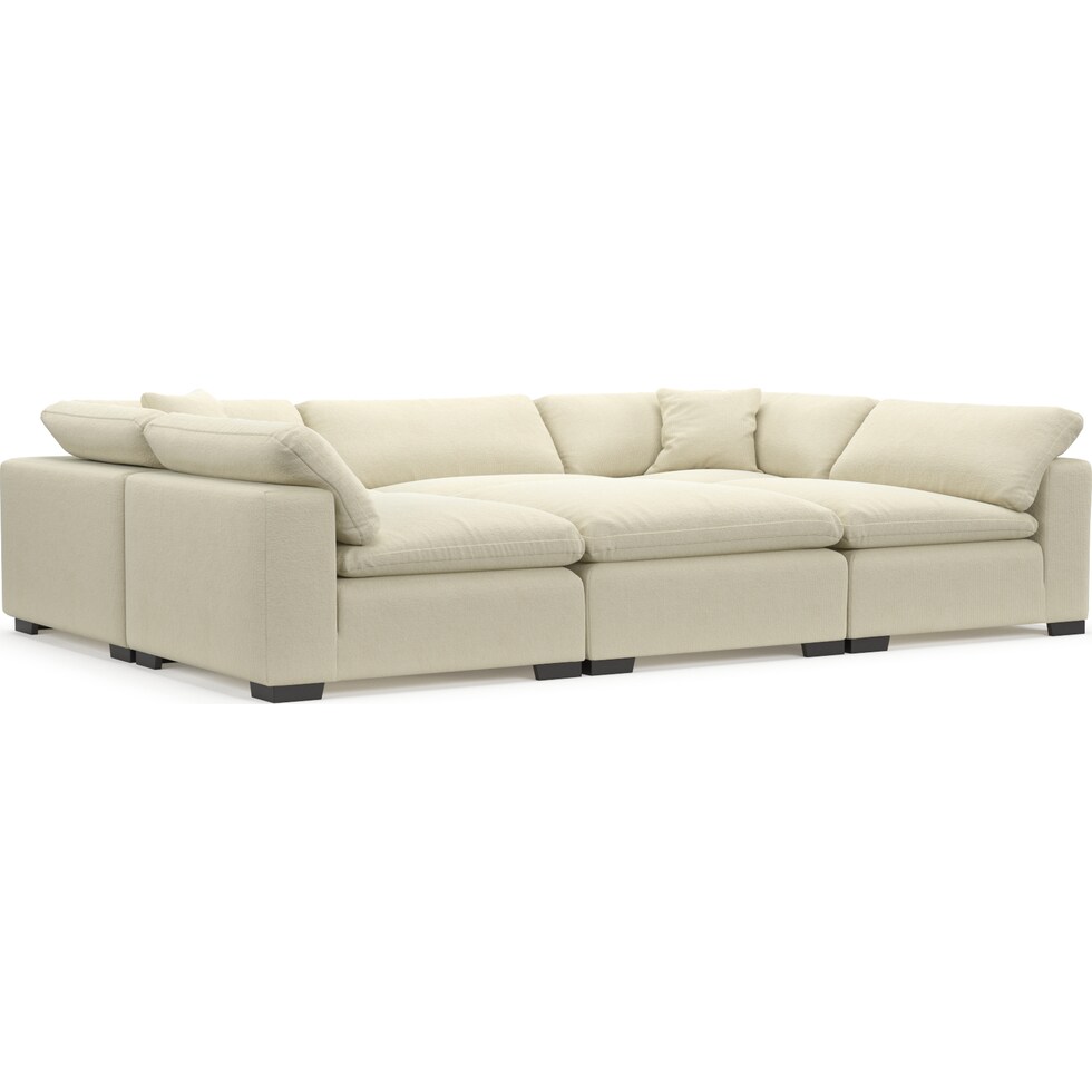 plush white sectional   
