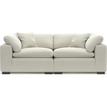 plush white sofa   