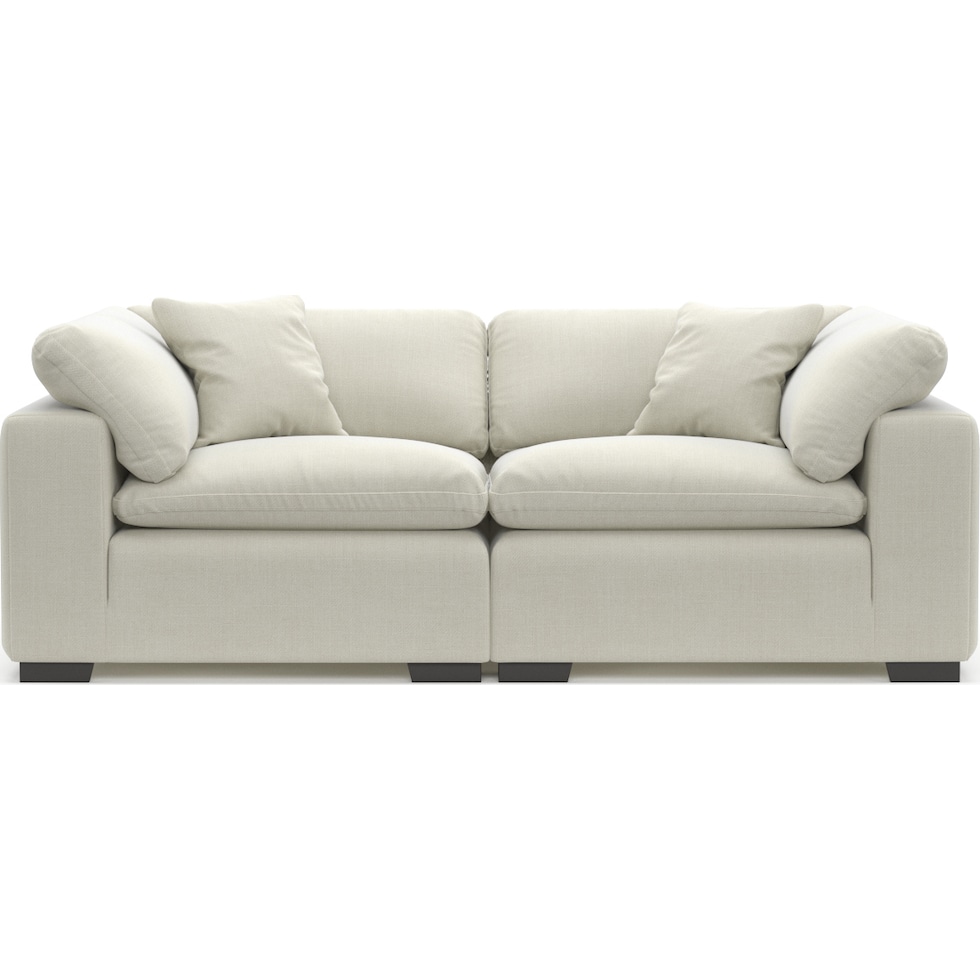plush white sofa   