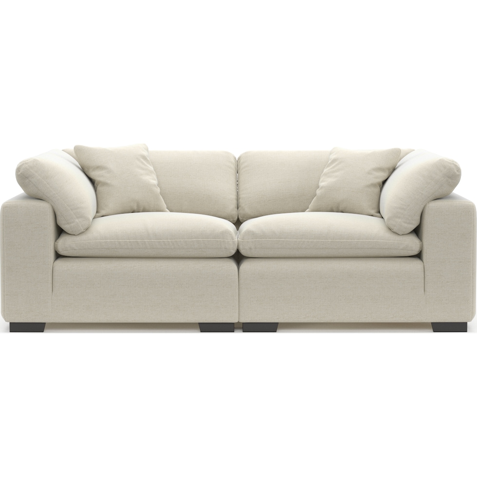 plush white sofa   