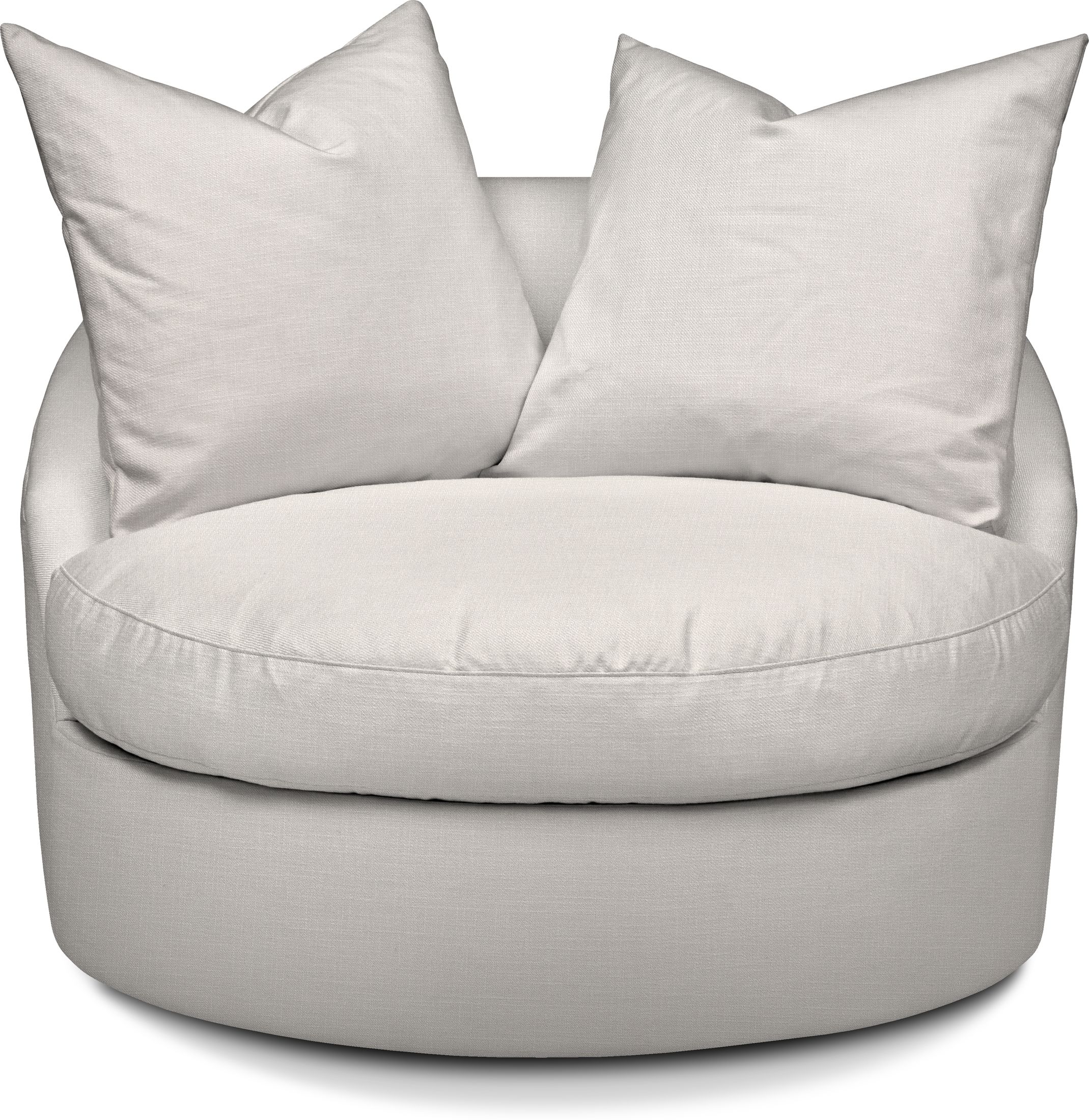 Plush Swivel Chair Ivory Value City Furniture