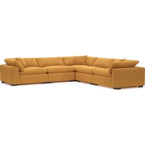 plush yellow sectional   