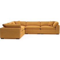 plush yellow sectional   