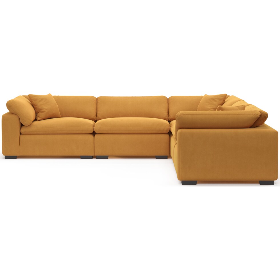 plush yellow sectional   